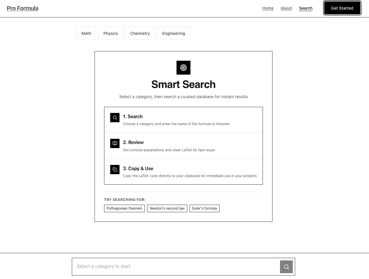 Search page overview